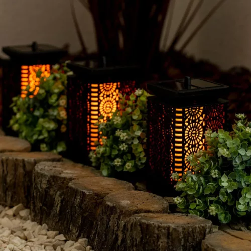 MasterLED Dekoratív napelemes négyzet alakú lánglámpa