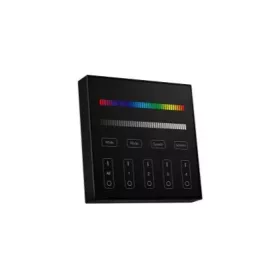   Mi Light 4 zónás falra szerelhető mágneses érintős fényerő szabályozó fekete színben (RGBW)