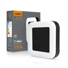   Videx Art 15 W-os 190x190 mm négyzet alakú natúr fehér fekete mennyezeti lámpa IP65-ös védettségű
