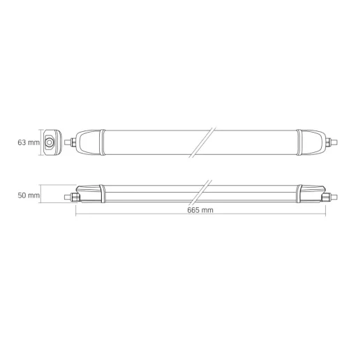 Videx Batten LED lámpatest IP65 20W 0,6M 5000K 220V