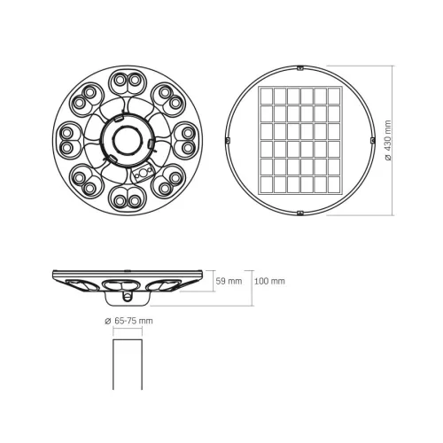 Videx 15W-os napelemes utcavilágító beépített mozgásérzékelővel