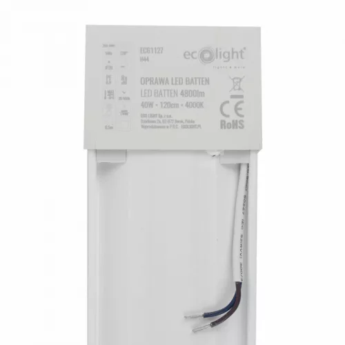 Ecolight Slim Batten Led 40W, 120 cm, 4000K, falon kívüli fehér lámpa