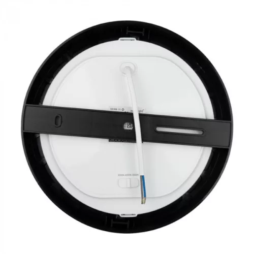 Ecolight 24W-os, kerek alakú, CCT, fekete, süllyesztett és felületre szerelhető lámpa