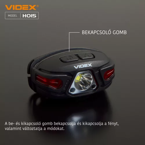 Videx LED Fejlámpa natúrfehér újratölthető akkumulátorral H015