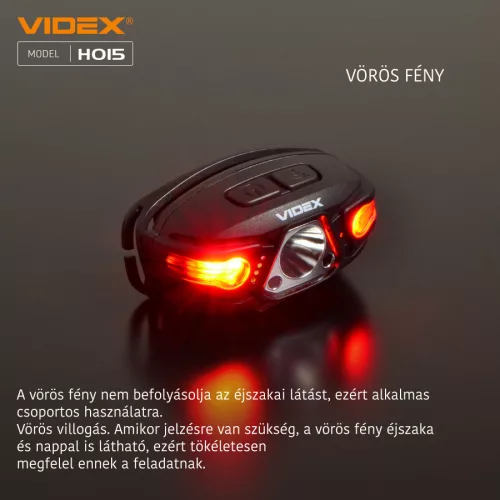 Videx LED Fejlámpa natúrfehér újratölthető akkumulátorral H015