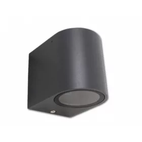   MasterLED Luna Oldalfalra helyezhető fekete matt kerti lámpatest ívelt oldalú egy irányba világító cserélhető fényforrással