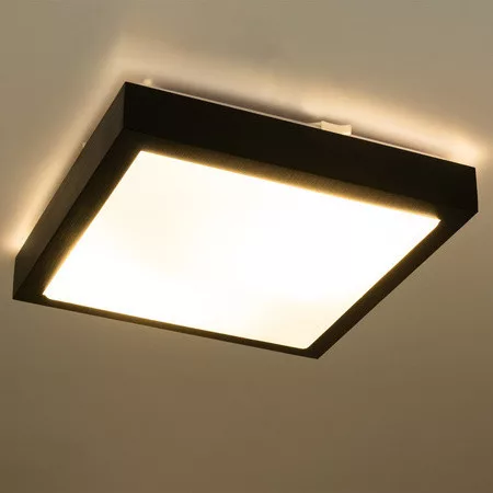 MasterLED Solen 270x270 mm négyzet alakú fekete mennyezeti lámpa 2xE27 foglalattal