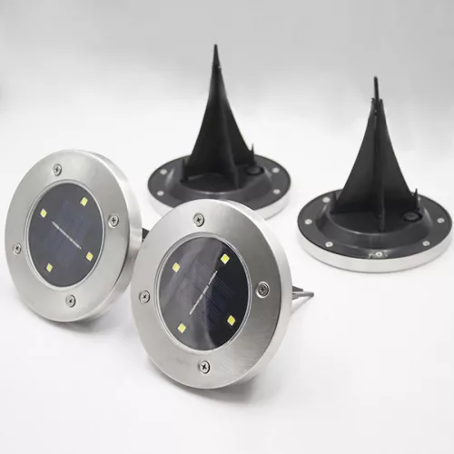 MasterLED Földbe szúrható 0 4 W-os kerek napelemes lámpa 4 SMD