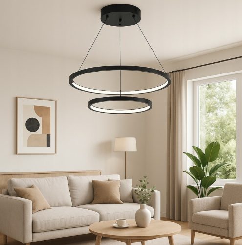 MasterLED Lynx LED csillár 40/60cm 64W fekete