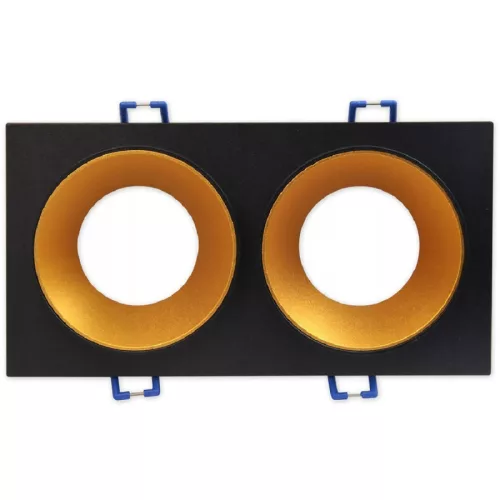 MasterLED Taris fekete-arany színű dupla spot keret GU10-es foglalattal