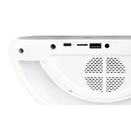 MasterLED QI 5W-os RGB újratölthető asztali lámpa beépített vezeték nélküli telefontöltővel és hangszóróval