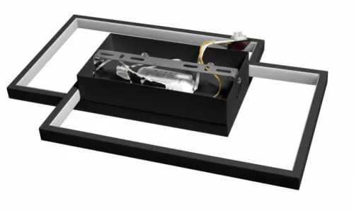 MasterLED Galaxis Polaris 45 W-os 42x30 cm fekete LED távirányítós mennyezeti lámpa