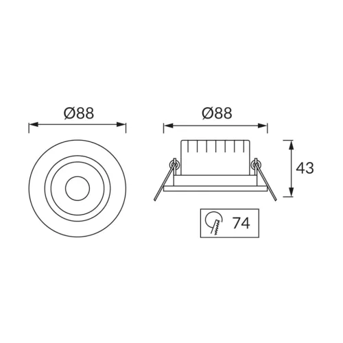 Strühm Moni Szürke színű billenthető kerek spot lámpa 5W 3000K