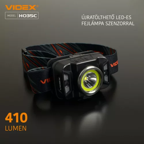 Videx LED Fejlámpa natúrfehér újratölthető akkumulátorral H035C