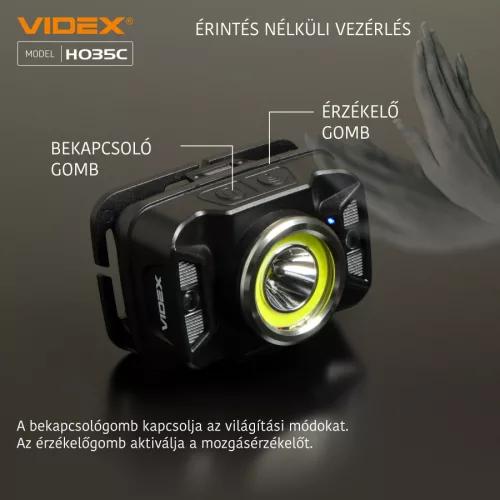 Videx LED Fejlámpa natúrfehér újratölthető akkumulátorral H035C