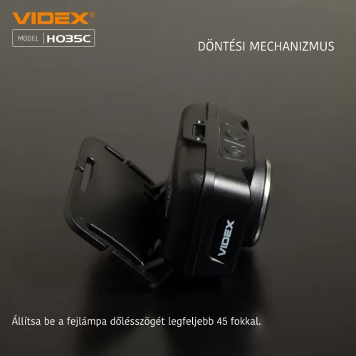 Videx LED Fejlámpa natúrfehér újratölthető akkumulátorral H035C