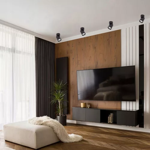 MasterLED Timo fekete mennyezeti lámpa keret GU10-es foglalattal