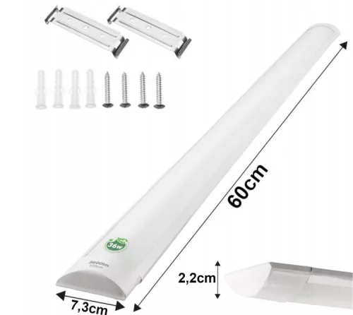 Berge Felületre szerelhető LED Batten lámpa 60cm - 18W - 1800 lm - IP20 - 4500K