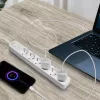 Videx Oncord fehér színű 6-os professzionális hosszabbító kapcsolóval 3m-es kábellel