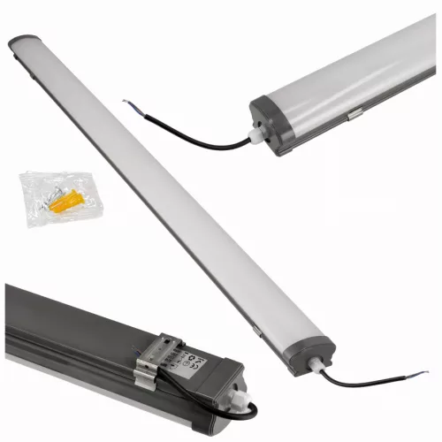 Berge LEO 50 W-os falon kívüli 120 cm-es antracit színű por- és páramentes lámpa IP65 5000K 5000lm