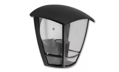 MasterLED Niko fekete kültéri oldalfali lámpa E27-es foglalattal