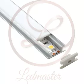  Ledprofiles Lépésálló aluprofil opál fedéllel 2 méteres szál