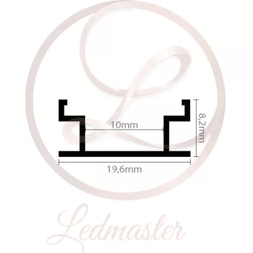 Ledprofiles Lépésálló aluprofil opál fedéllel 2 méteres szál