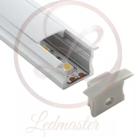   Ledprofiles Süllyeszthető aluprofil mély opál fedéllel 2 méteres szál