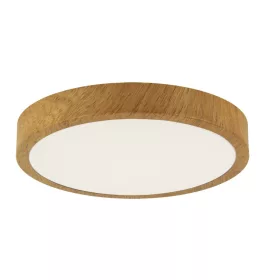   Strühm ATUT kör alakú 18W-os LED lámpa tölgy 280x280 mm IP44-es védettségű