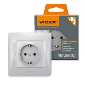   Videx Binera ezüst színű süllyesztett földelt csatlakozó aljzat (20/120)