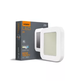   Videx Vika 24 W-os 320x320mm négyzet alakú fehér mennyezeti lámpa IP65-ös védettségű