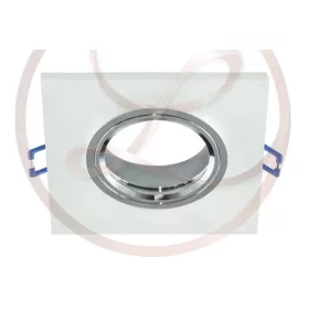   Strühm Selena négyzet alakú spot keret matt üveg/króm GU10/MR16-os foglalattal