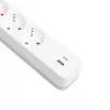Videx Oncord fehér színű 4-es professzionális hosszabbító kapcsolóval 3m-es kábellel 1 x USB + 1 x USB-C
