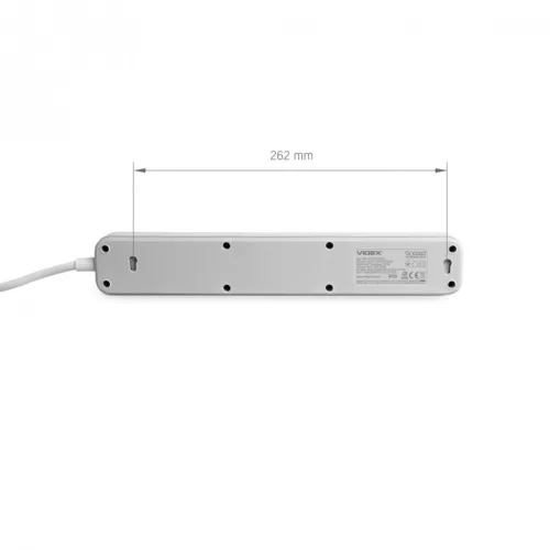 Videx Oncord fehér színű 4-es professzionális hosszabbító kapcsolóval 3m-es kábellel 1 x USB + 1 x USB-C
