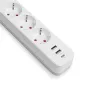 Videx Oncord fehér színű 3-as professzionális hosszabbító kapcsolóval 3m-es kábellel 2 x USB + 1 x USB-C