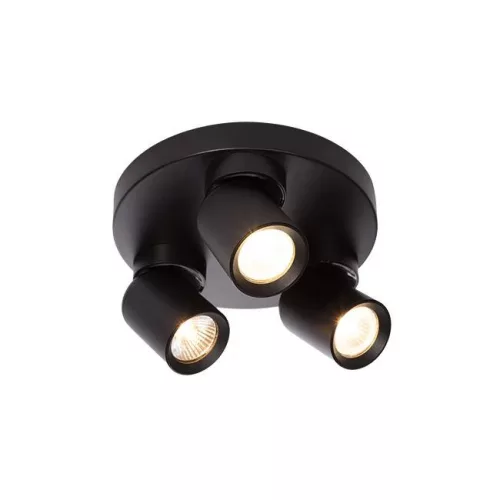 MasterLED Timo GU10 foglalatú 3-as fekete mennyezeti lámpa kerek