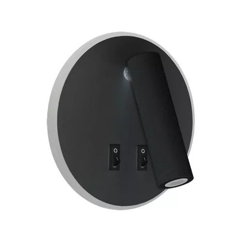 Strühm Otello C ø146 mm kerek meleg fehér/natúr fehér fekete fali lámpa