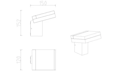MasterLED Lango 7 5 W-os fekete oldalfali lámpa
