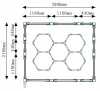 Berge Hexagon LED Garázsvilágító, 310W 2166x2906mm, 6500K
