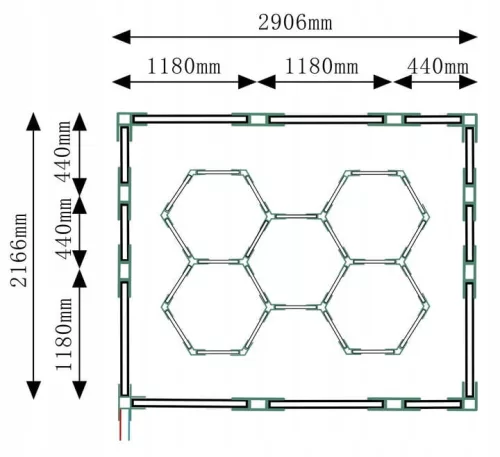 Berge Hexagon LED Garázsvilágító, 310W 2166x2906mm, 6500K