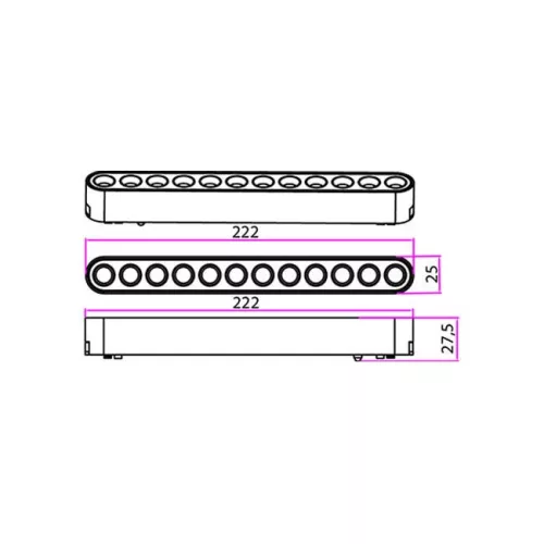 MasterLED LUXO Linea 12-W-os fekete mágneses sínes lámpa 4000K 48V