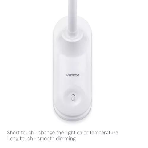 Videx Helsinki 3000-5500K fehér csíptetős asztali lámpa USB csatlakozóval