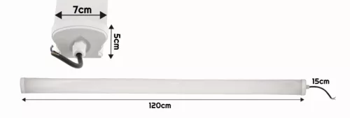 Berge LEO 50 W-os falon kívüli 120 cm-es por- és páramentes lámpa IP65 5000K 5000lm