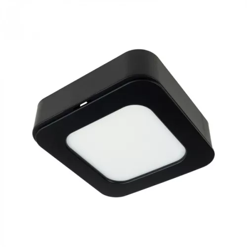 Ecolight 6W-os, négyzet alakú, CCT, fekete, süllyesztett és felületre szerelhető lámpa