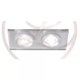   Strühm Stan szögletes dupla spot keret átlátszó/króm GU10-es foglalattal