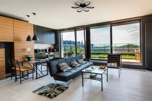 MasterLED Galaxis Virgo 77 W-os 58x10 cm fekete LED távirányítós mennyezeti lámpa