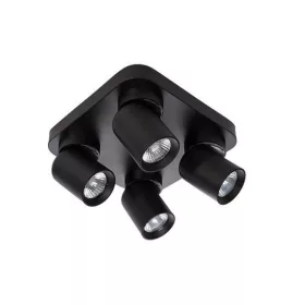   MasterLED Timo GU10 foglalatú 4-as fekete mennyezeti lámpa négyzet