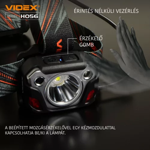 Videx LED Fejlámpa hidegfehér újratölthető akkumulátorral H056