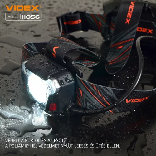 Videx LED Fejlámpa hidegfehér újratölthető akkumulátorral H056
