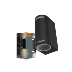   Videx Justin oldalfalra helyezhető fekete IP54-es védettségű kültéri lámpatest 2x GU10-es foglalattal